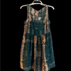 Tie Dye Mini Dress w/ Keyhole Back - Small